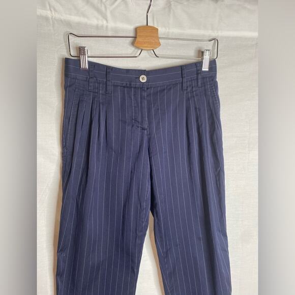 Dolce & Gabbana Cotton Pin Stripe Tuxedo Pants Black Size 2 Italian 38 - Picture 2 of 5